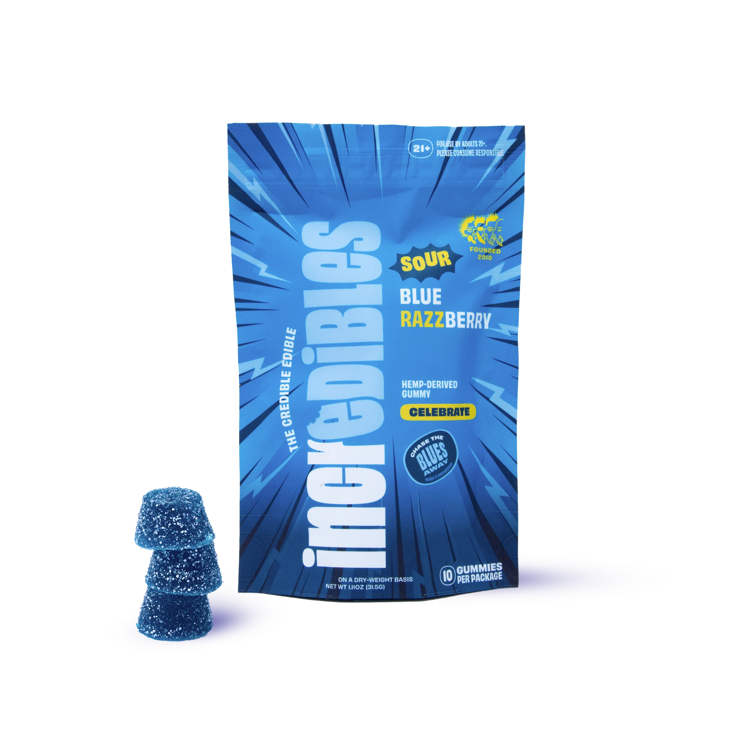 Sour Blue Razzberry THC Gummies | Incredibles Edibles – Tangy Blue Raspberry