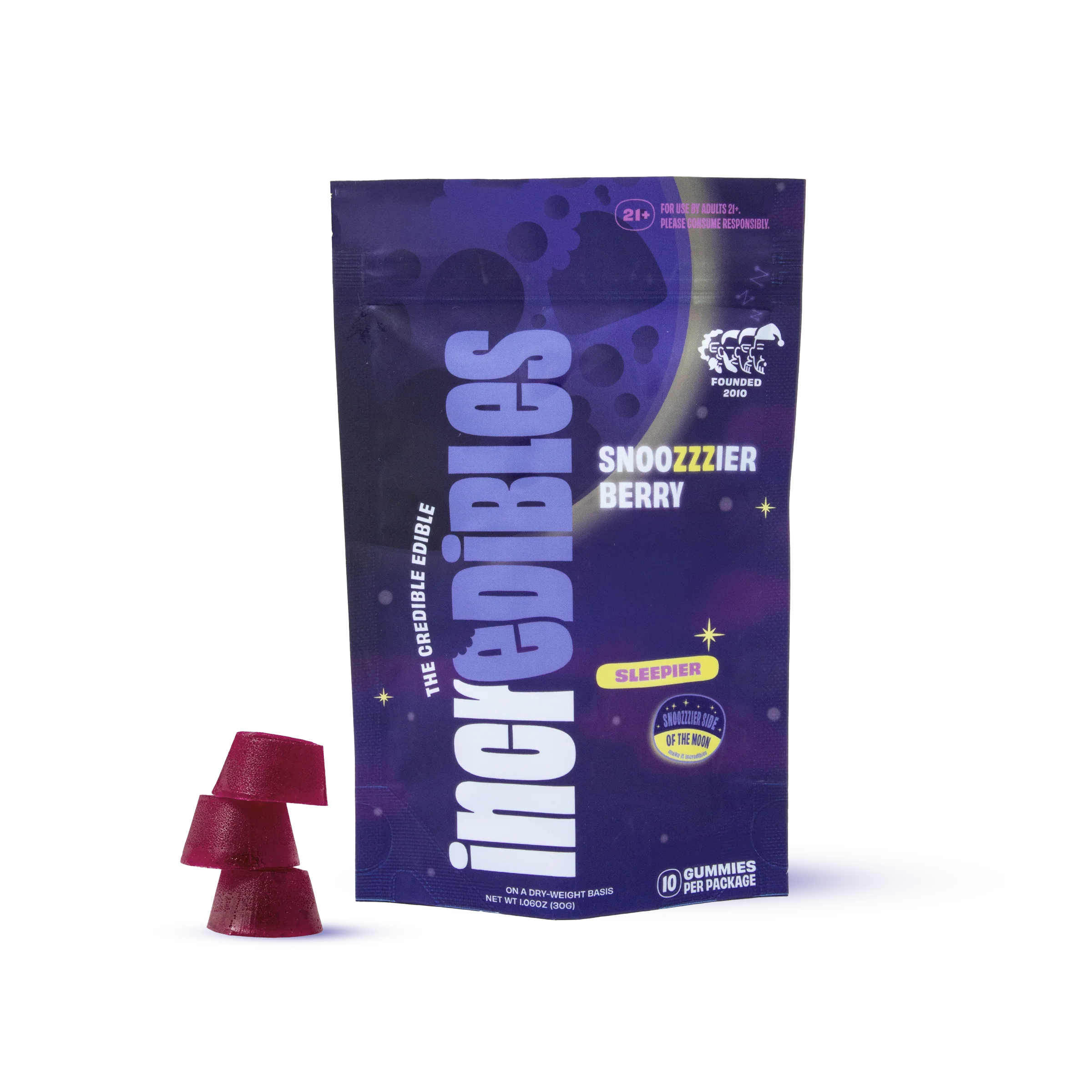 Snoozzzierberry THC Sleep Gummies | Incredibles Edibles – Restful Night's Sleep